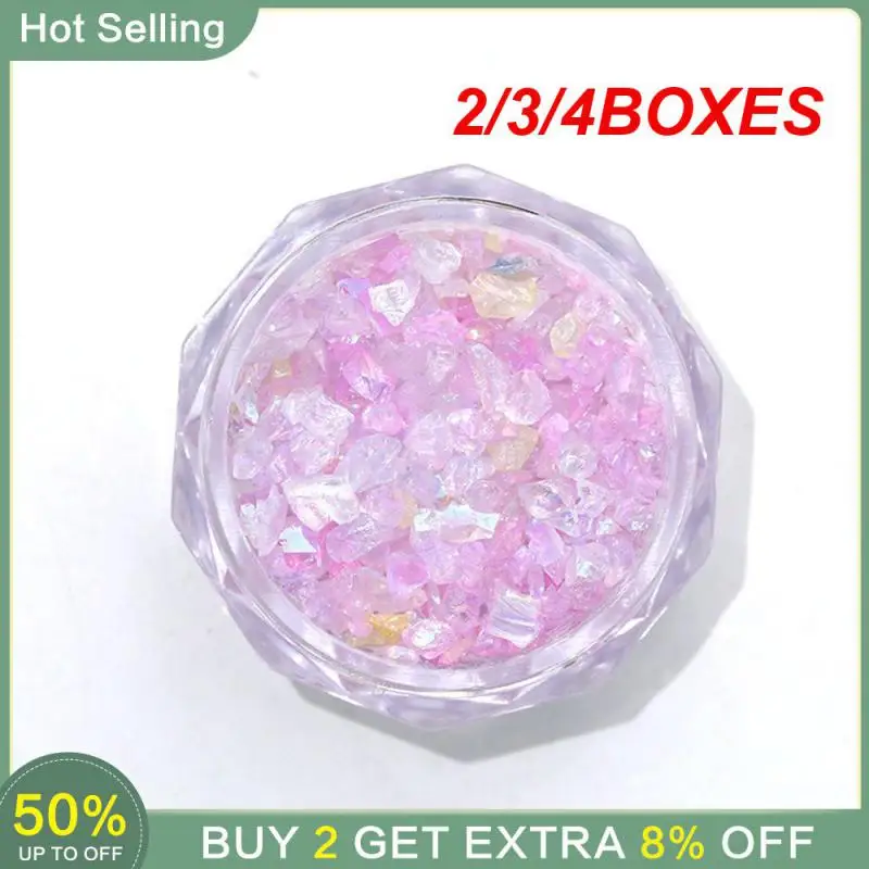 2/3/4BOXES Rainbow Rhinestones Stunning And Dazzling Nails Fashionable Nail Art For Beginners Fine Glitter Phantom Gravel