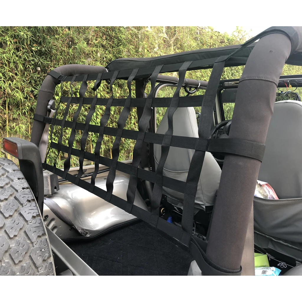 Heavy Duty Car Roof Net Cargo Webbing Roof Net Rack SUV Cargo Net Hammock for Jeep Wrangler 97-17