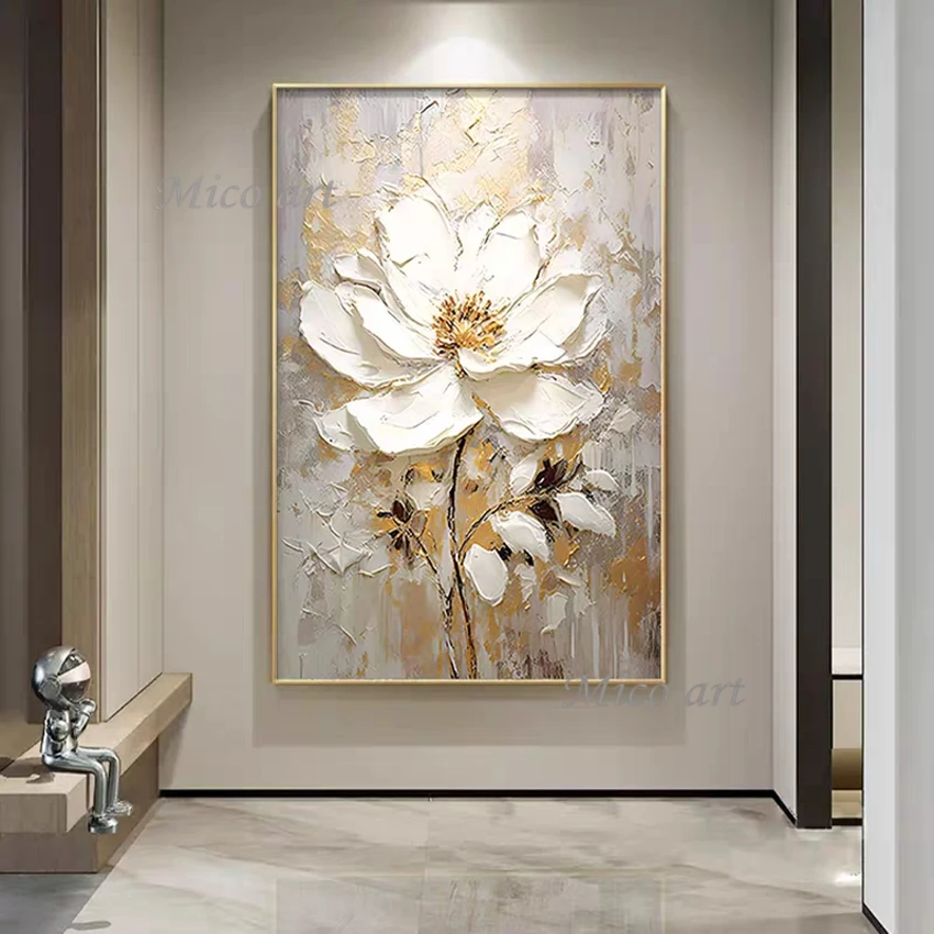 100% Handpainted Oil Painting On Canvas New Handmade Knife Flower Oil Painting Wall Art Picture Home Decoration For Living Ro