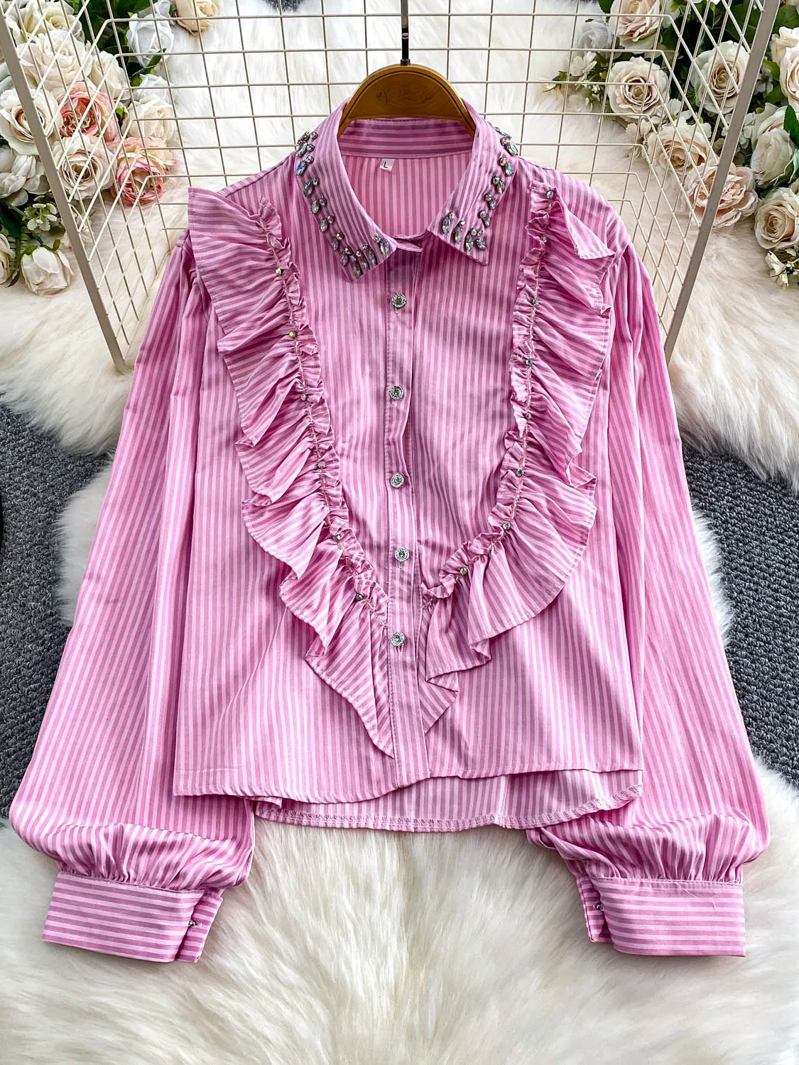 

Повседневная женская свободная полосатая верхняя одежда с длинным воротником-свеком и защитой от солнца, модная Гонконгская одежда