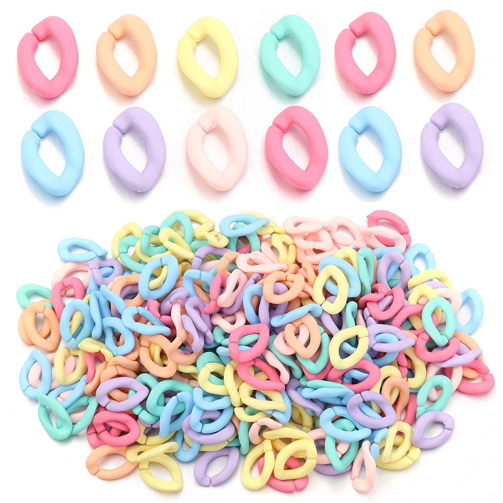 Lot de 20 connecteurs de perles à boucle ouverte en acrylique mat pour la fabrication de colliers, vêtements, sacs et bijoux DIY