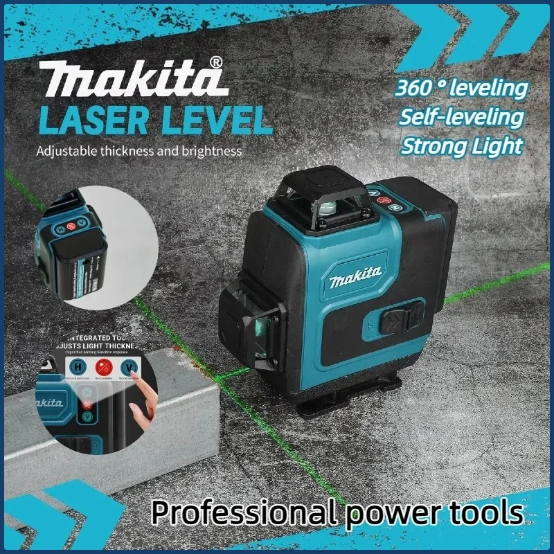 

Makita 16-line 3D-4D high precision 360° horizontal vertical green laser horizontal wall-mounted portable power tools