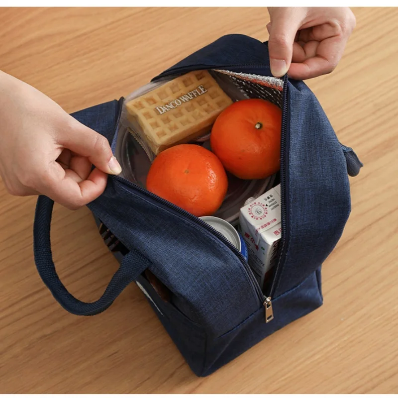 Portable Oxford Lunch Bags Fresh Cooler Pouch For Office Students Convenient Lunch Box Food Container Bag