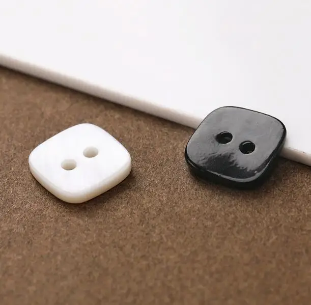 10pcs/LotSize:8.5mm-11mm Exquisite square two eyes Shell Buttons fashion Button Shirt and suit decoration Sewing(SSA-3925)