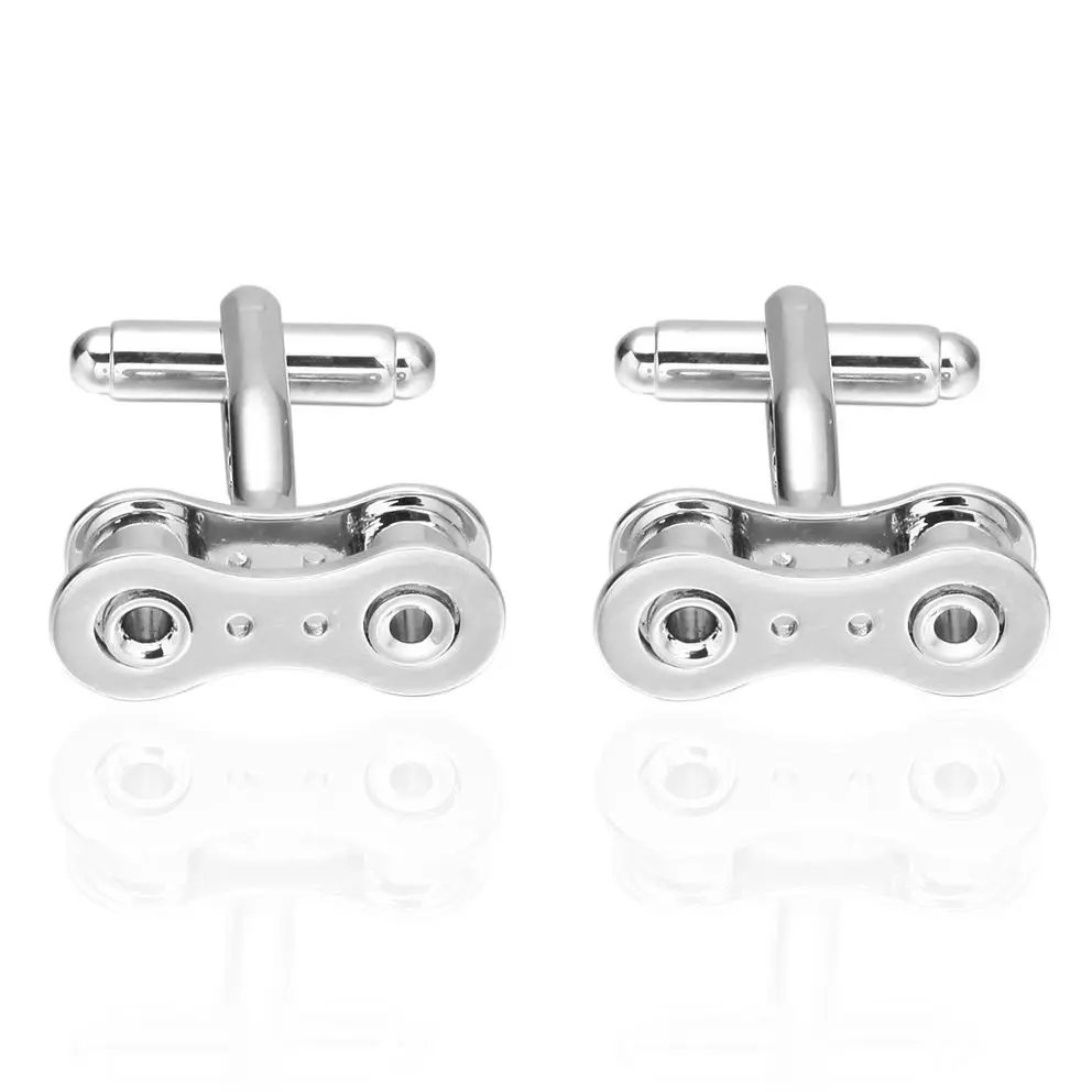 Memolissa Sporty Cufflinks Bicycle Chain Track Design Fashion Solid Color Men's Shirt Cufflinks Movement Cufflinks