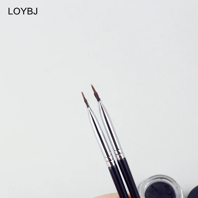 LOYBJ 1/2pcs Angled Eyebrow Brush Super Thin Eyeliner Makeup Brush Cosmetic Eyebrow Liner Cream Outline Flat Eye Details Brushes