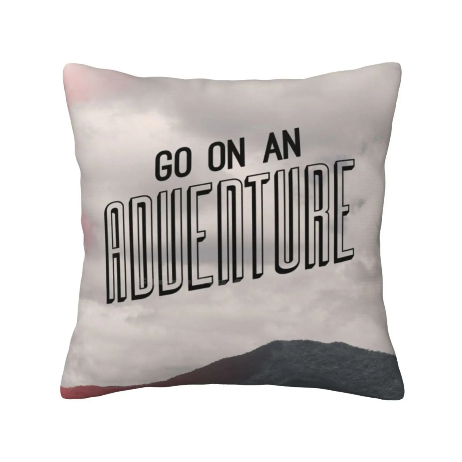 Adventure Pillows Case Bedroom Home Decoration Typography Retro Landscape Light Leak Mountains Nature Outdoors Adventure Black