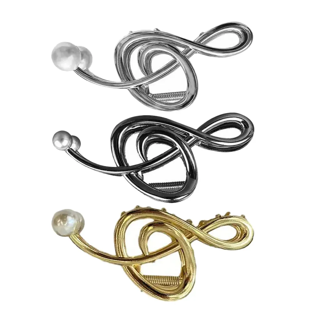 

Набор из 3 элегантных металлических заколок-крабов для волос с искусственным жемчугом в виде музыкальных нот, большие заколки-крабы для женщин, модные аксессуары для укладки волос