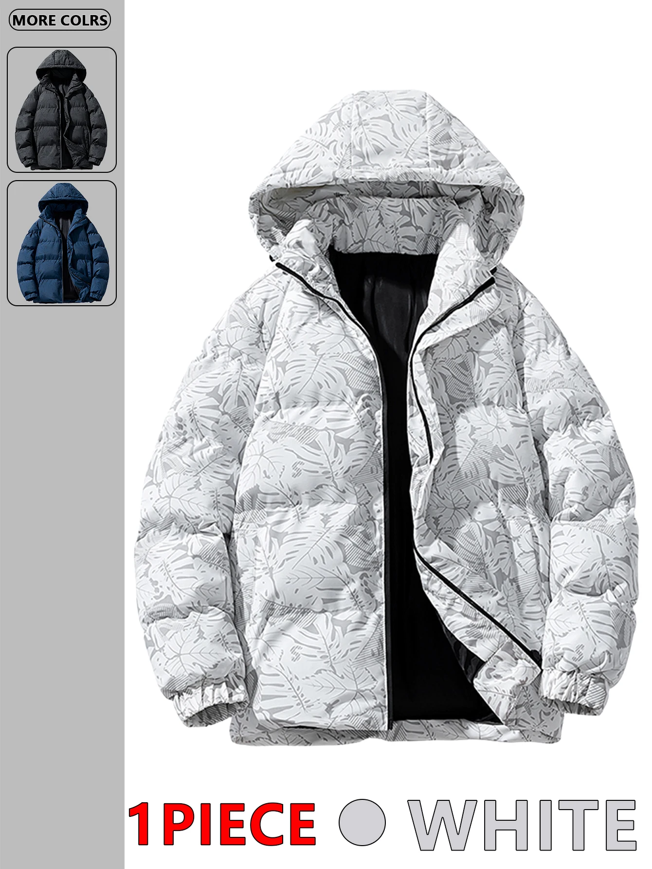 

Autumn and Winter Men's Hooded Cotton Jacket, Thickeneded Cotton-Filled Temperature-Locking Casual Sports Style, Slimming Look and Non-Bulky Versatile Top