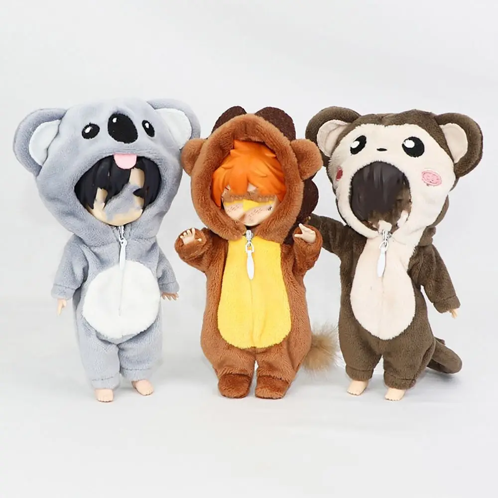 Ob11 Cute Animal Onesie Monster Doll Tiger Panda Wolf Clothes For Ob11 Obitsu 11 Molly Gsc 1/12 Bjd Doll Accessories Kids Toys