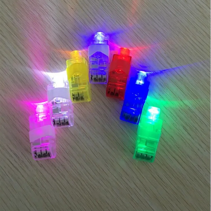 100pcs LED Laser Emitting Lamps Finger Ring Torch Light Children Adults  Toys Glow Party  Birthday Gift   Wedding Festival