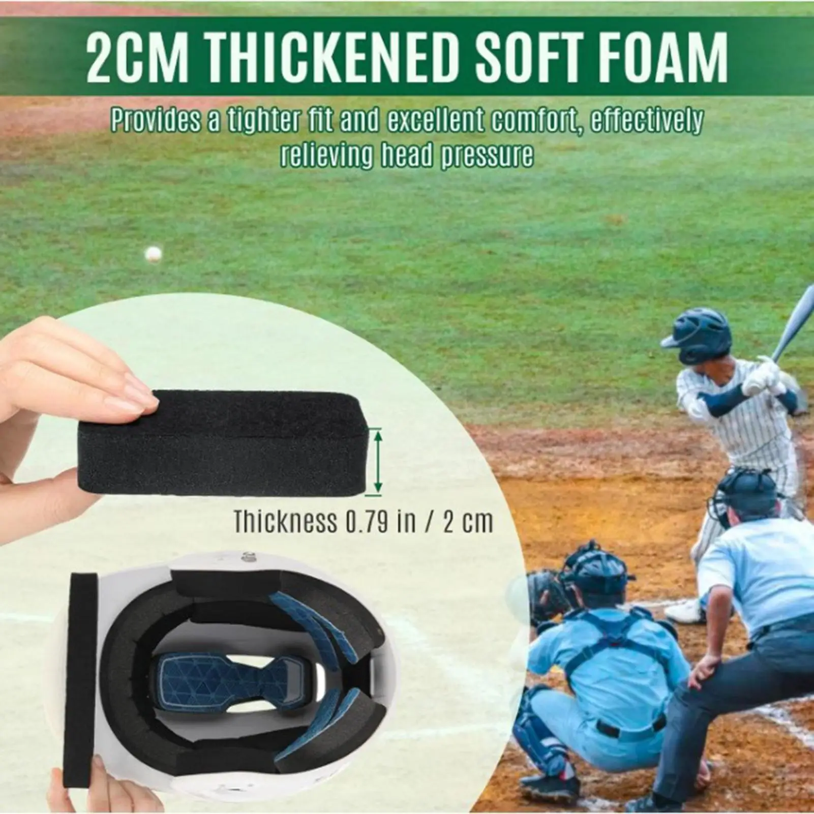 Football Helmet Padding 2cm Soft Thickened Foam Pads Batting Helmets Padding Kit For Baseball Catchers Batting Softball Outdoor