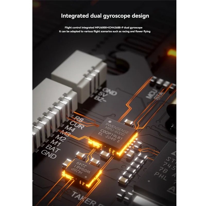 VO-Für RC FPV Drone TAKER F745 BT 8Bit 60A FPV Stack 60A 4-In-1 ESC mit Dual Gyroskop 512 MB Black Box 30,5X30,5 Mm