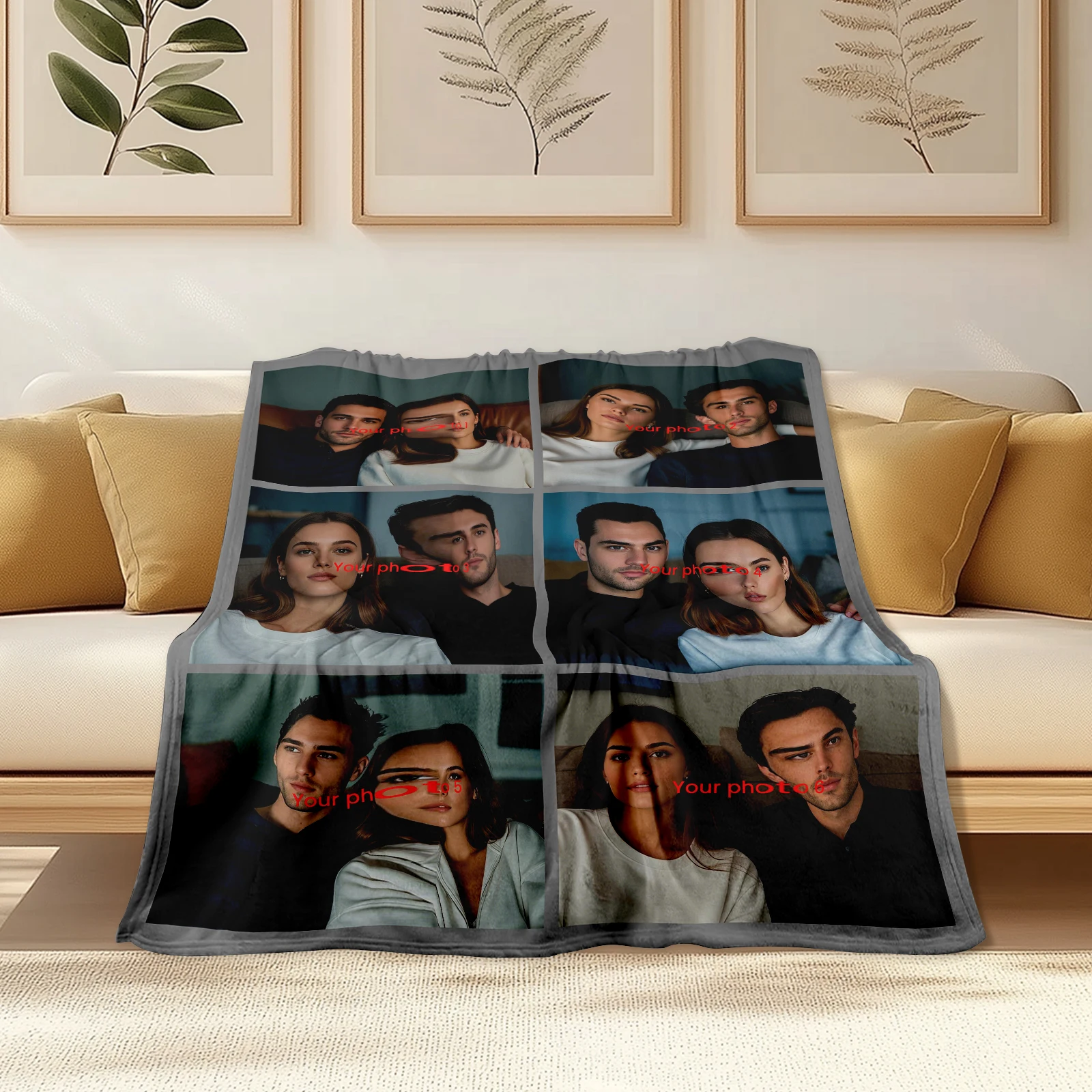 

Valentine'S Flannel Blanket With Six Custom Images For Couples To Cherish Their Love Journey