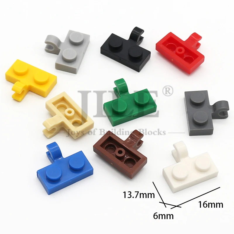 30pcs MOC 11476 Plate Modified 1x2 with Clip on Side Horizontal Grip Buildings Blocks Bricks Toy Educational Creative 65458 DIY