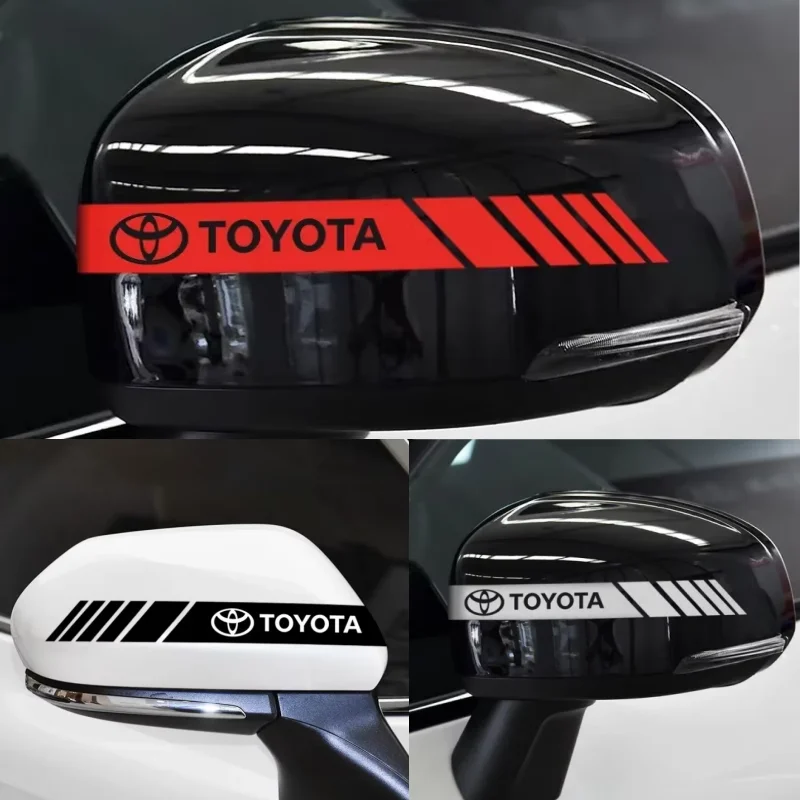 2 قطعة مرآة الرؤية الخلفية للسيارة ملصق مزخرفة لتويوتا كامري كورولا Rav4 هايلكس حقوق الإنسان برادو AYGO خدش حجب ملصق السيارة