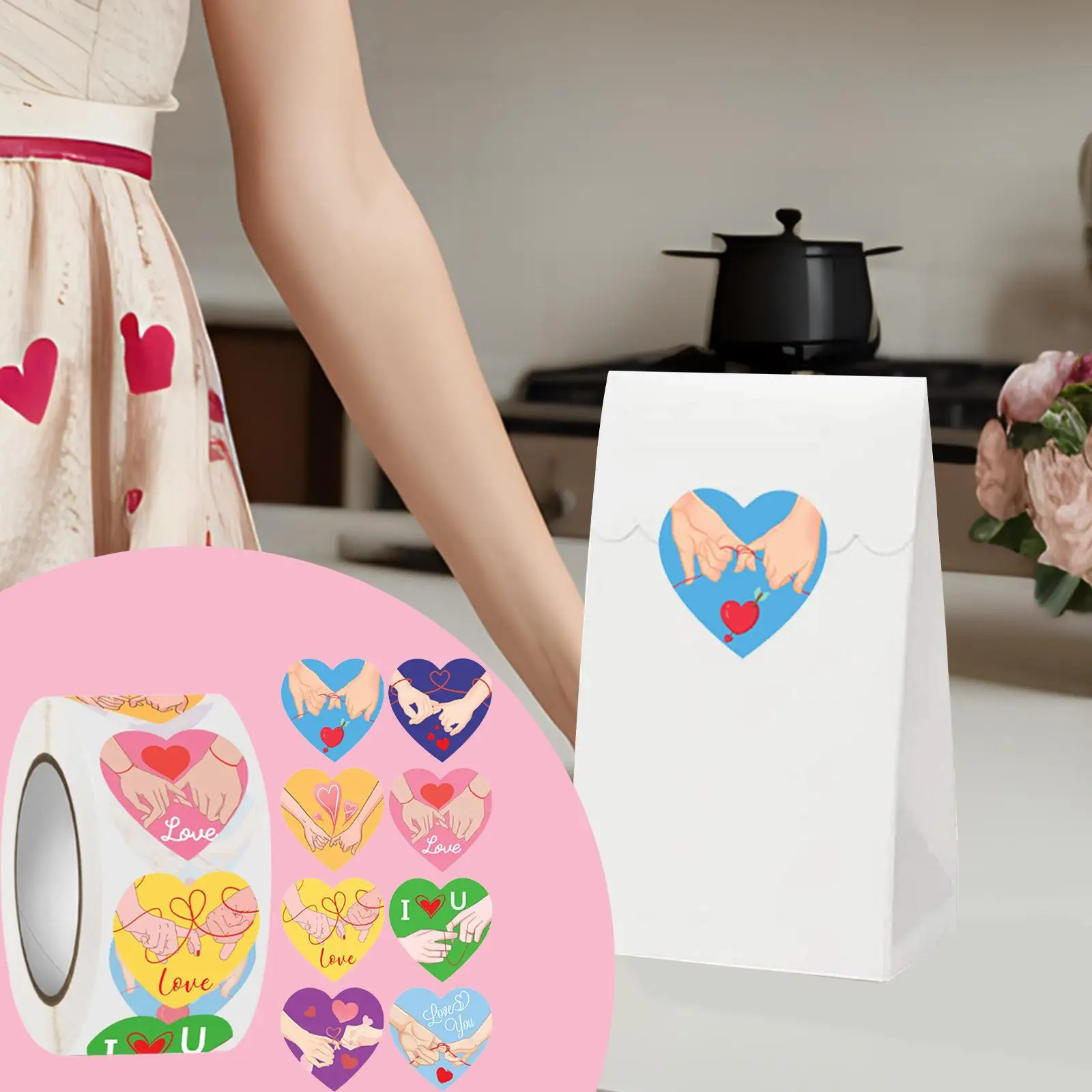 500 Stuks Hart Stickers Valentines Stickers Envelop Zegel Sticker Kaart Maken Afstuderen Ambachten Rol Liefde Stickers Hart Labels