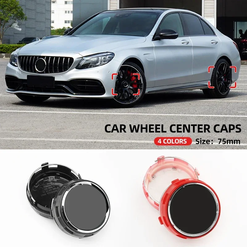 

4pcs/lot 75mm A0004000900 Car wheel Hub Cap Emblem badge logo for Mercedes Benz AMG C43 C63 E43 E53 E63 W205 W213 Accessories