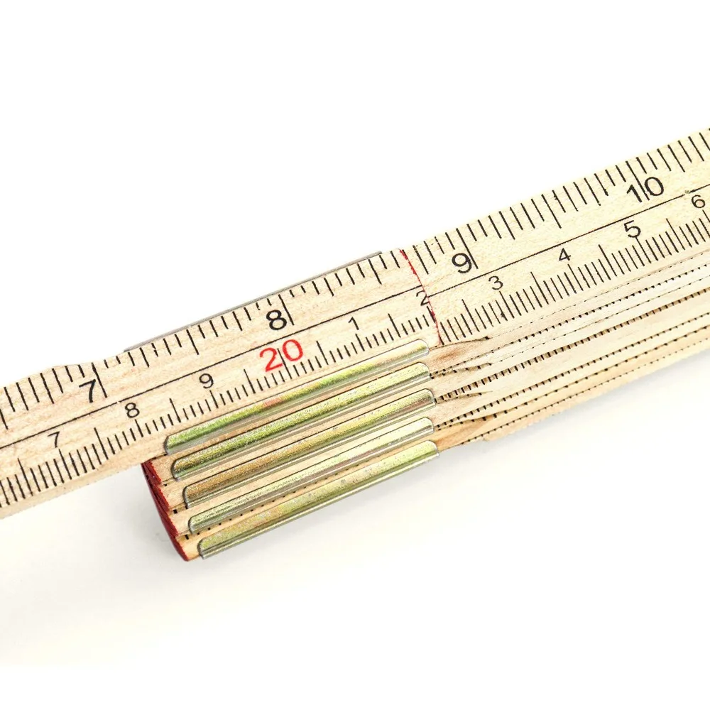 Folding Wood Rule, 6 FT 6 Inch Foldable Ruler with US and Metric Measurements for Carpenters