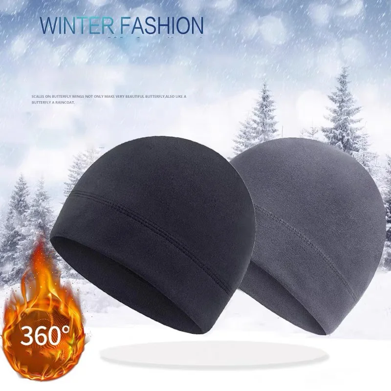 2024 Unisex Windproof Polar Fleece Warm Beanie Hat Cap Male Winter Ski Cycling Cap Outdoor Hat For Women Kullies Hip Hop Hats