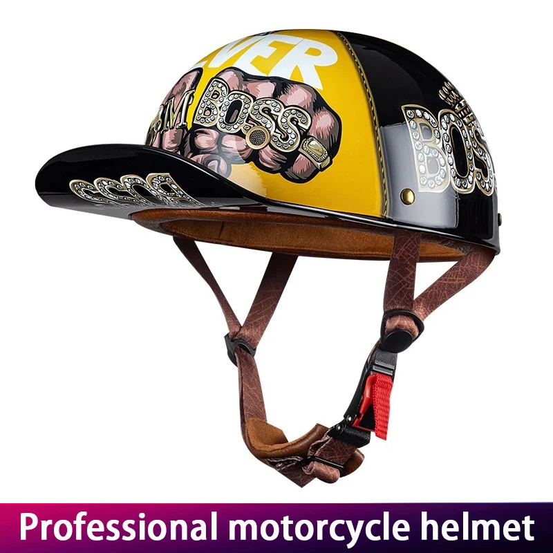 Authentic Vintage Motorcycle Helmet for Men Biker Half Helmet Customized Personalized Design Certified Protection image 3
