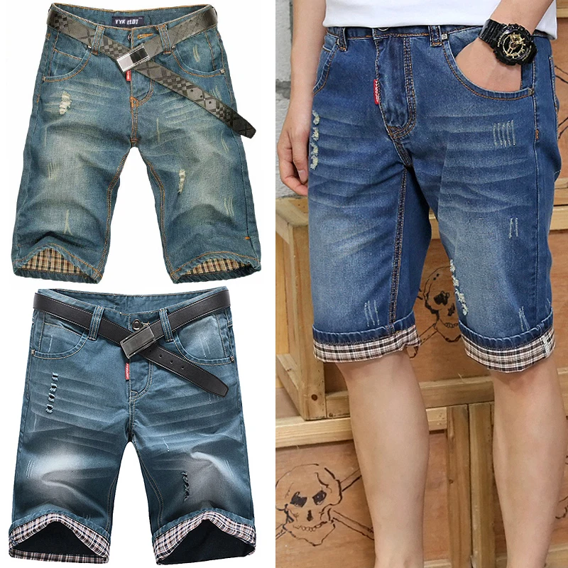 

Streetwear Short pants man Summer baggy Jeans men Casual Shorts Men's Washed, Worn, Ripped, Biker Denim Shorts Men Short Homme