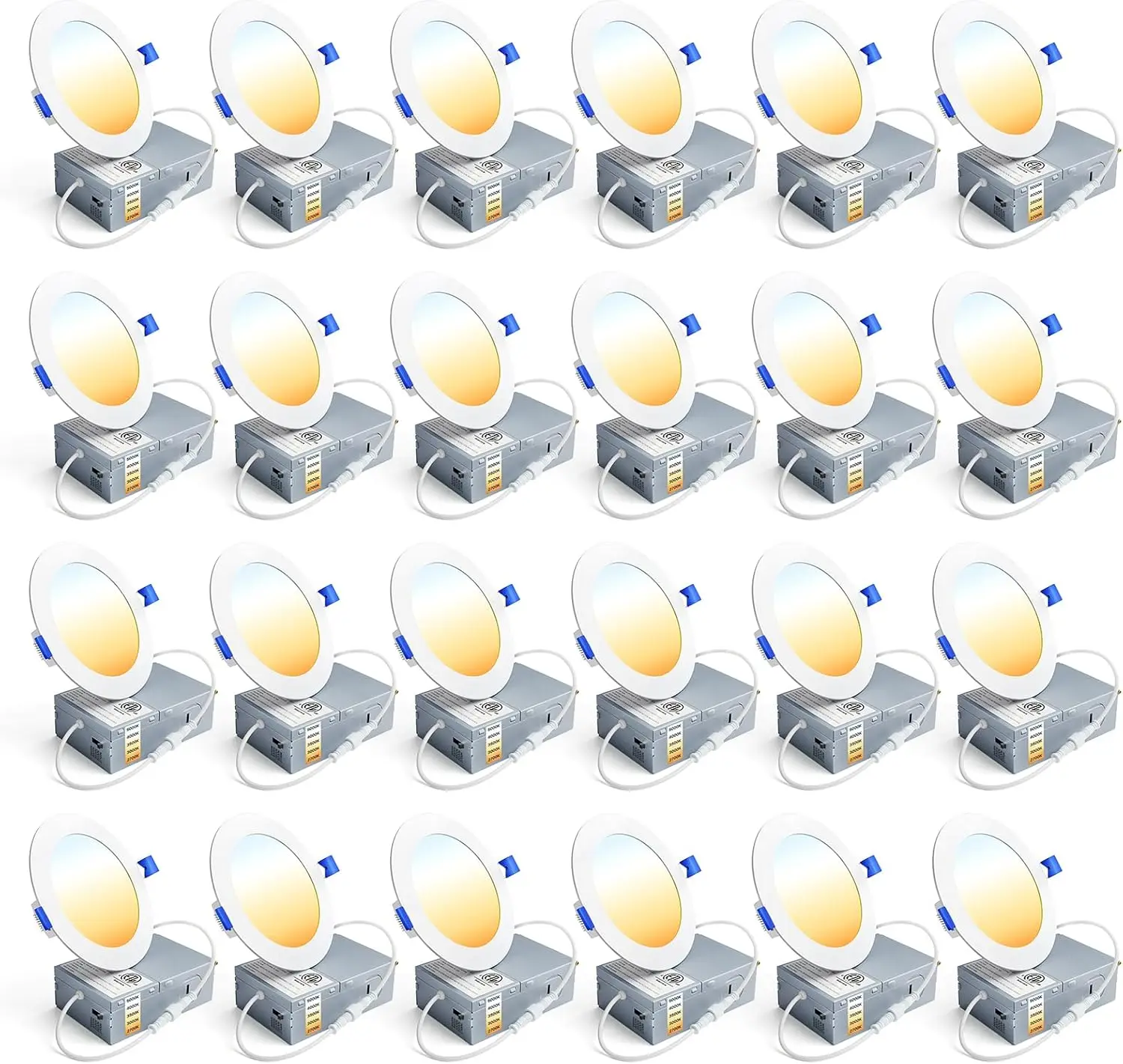 

24 Pack 4' Dimmable LED Ceiling Light, 2700K-5000K 5CCT, 750LM, 9W, ETL/FCC/IC Certified