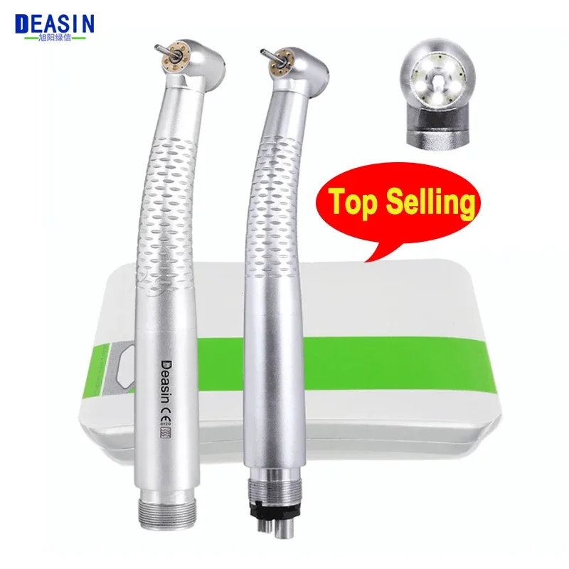 Dental High Speed 5 LED Handpiece Dentist Tips E-Generator Air Turbine B2 M4 Push Button 5 Water Spray Ceramic Rotor Tools