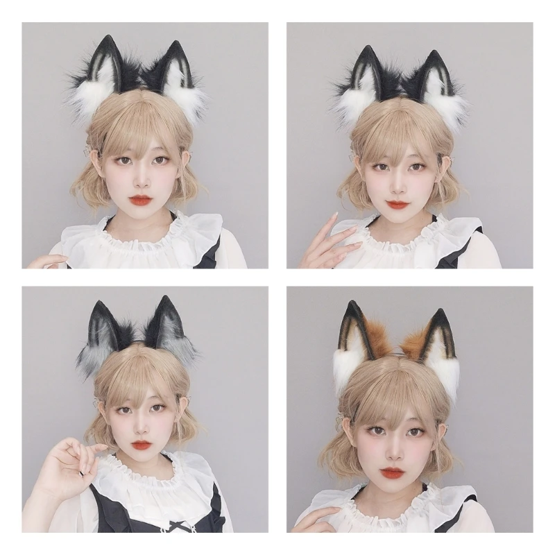 SPA Shower Headband Foxes Ear Shape Hair Hoop Party Headpiece Cosplay Anime Prop