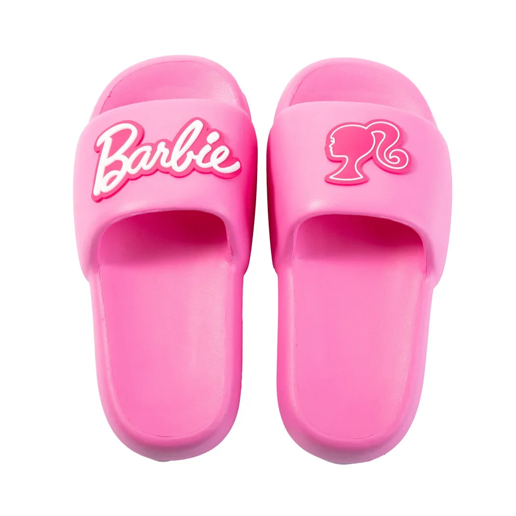 Barbie Princess Pink Bathroom Slippers Women Non-slip Soft-soled Silent Sandals Thick Soles That Feel Like Stepping on Shit Gift