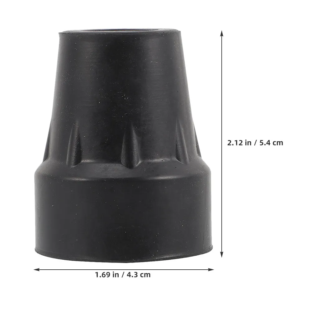 4Pcs Black Rubber Walking Stick Tips 19Mm Diameter Anti-Slip Wear Resistant Cane Foot Covers for Hiking Trekking Poles Outdoor