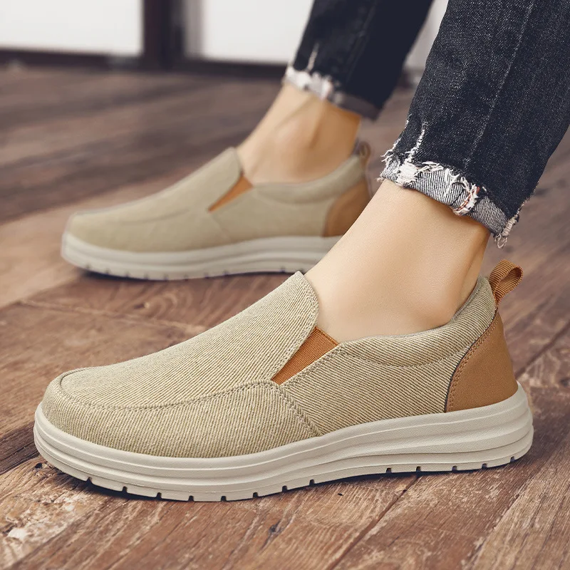 Plus Sizes 46 47 Men Shoes Summer Canvas Shoes Breathable Comfortable Outdoor Slip On Walking Sneakers Classic Loafers For Men48