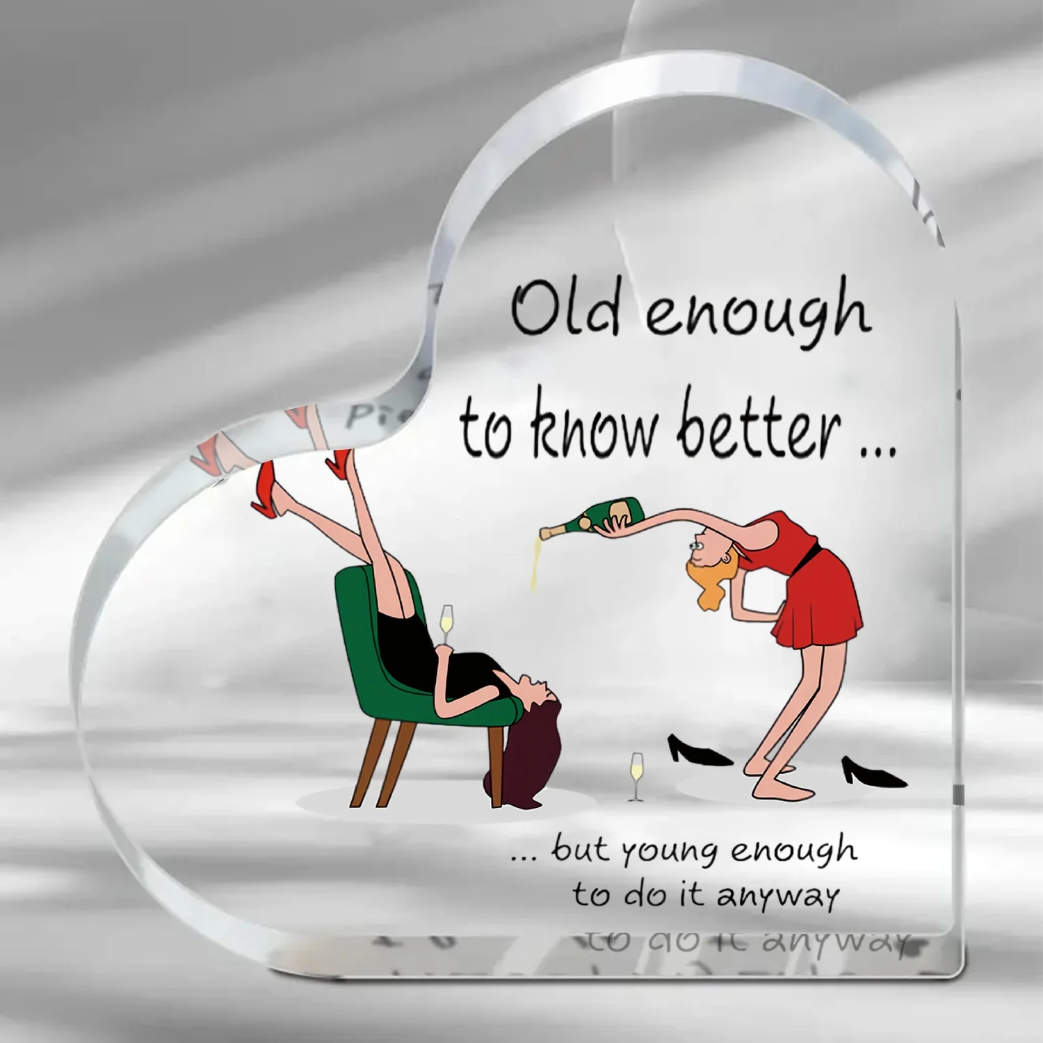 Charming Acrylic Heart Paperweight, Ideal Gift for Sisters Friends Women, Home Decor for Birthday Christmas Halloween