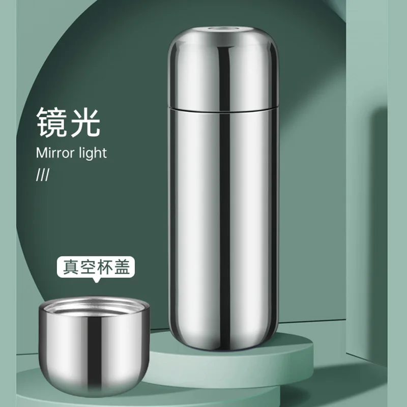 420ml All-steel Thermos Cup With Long Tea Bin,Double Stainless Steel,Business Gifts,A Lid Dual-purpose,Portable Car Water Bottle