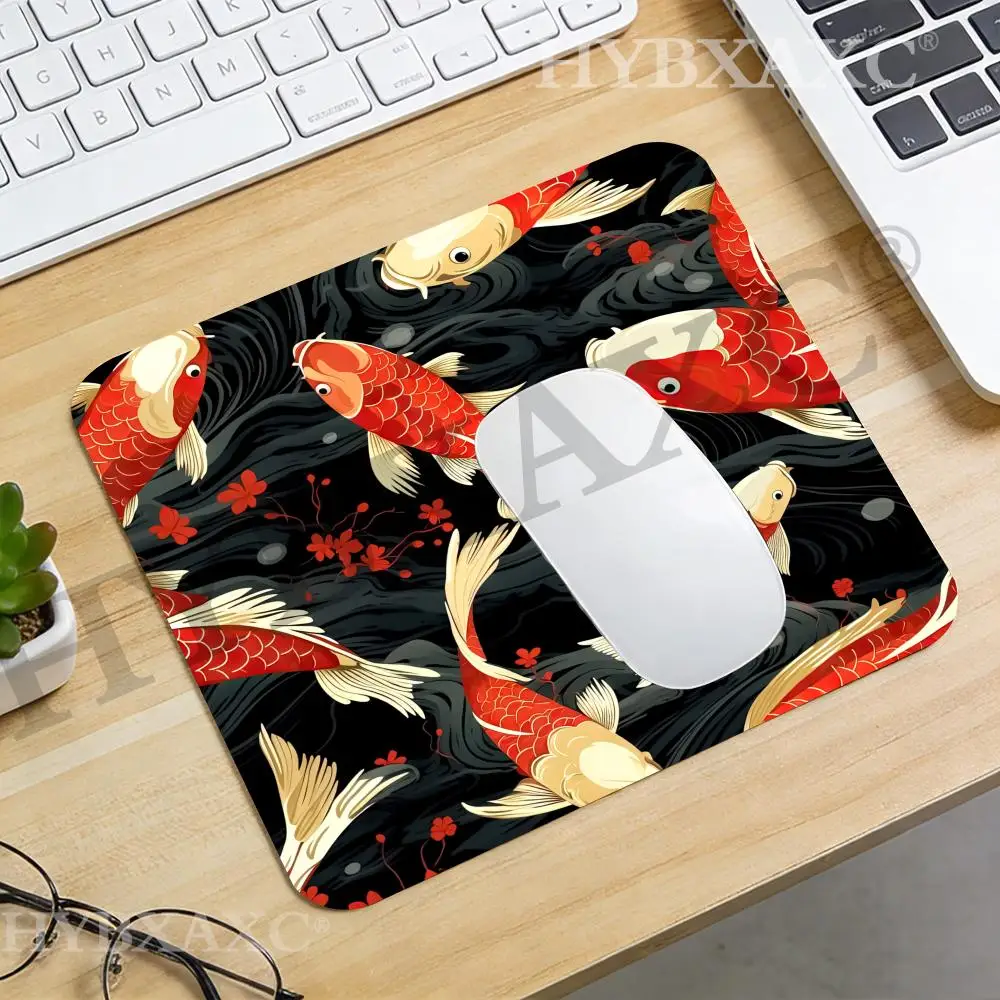 

HYBXAXC Japanese Koi Fish Red Gold Desk Mat, Lucky Carp Watercolor Mouse Pad, Rubber Gaming , Aesthetic Asian Art Desk Pad