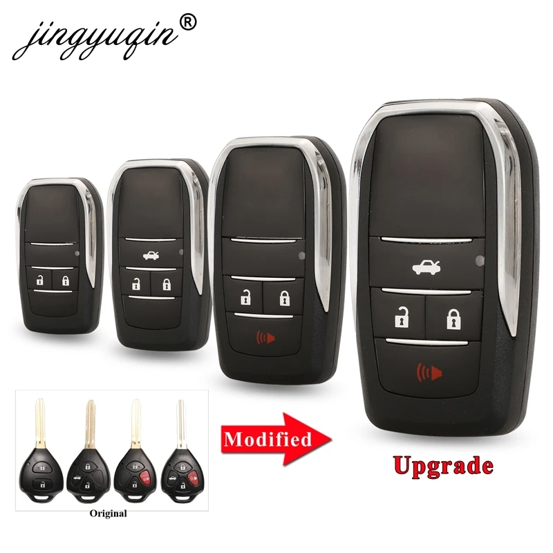 

jingyuqin Upgrade 2/3/4 Button Flip Key Case For Toyota Reiz Camry Rav4 Yaris Corolla 4Runner Avlon Folding Car Remote Key Shell
