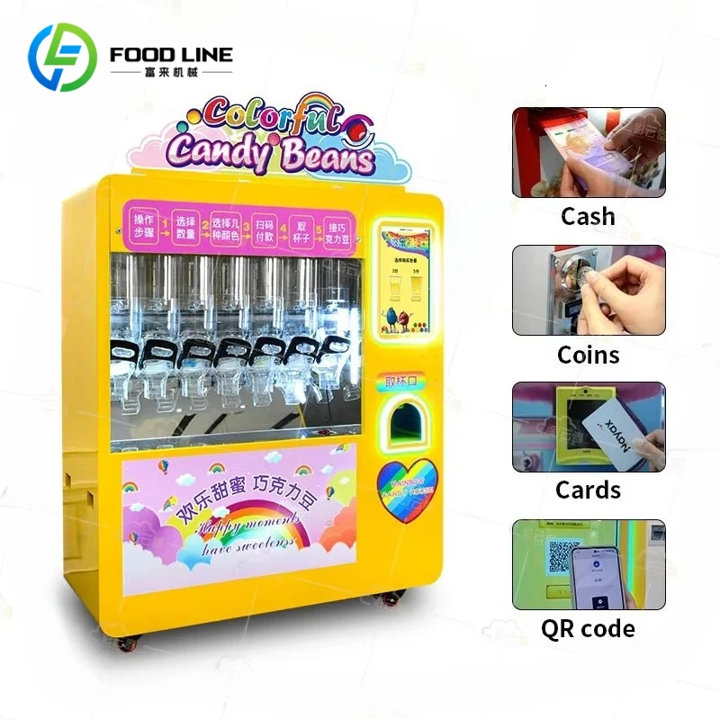 Automatic Bulk Colorful Bean Candy Dispenser, Multi-Payment SDK Commercial Vending Machine For Wholesale