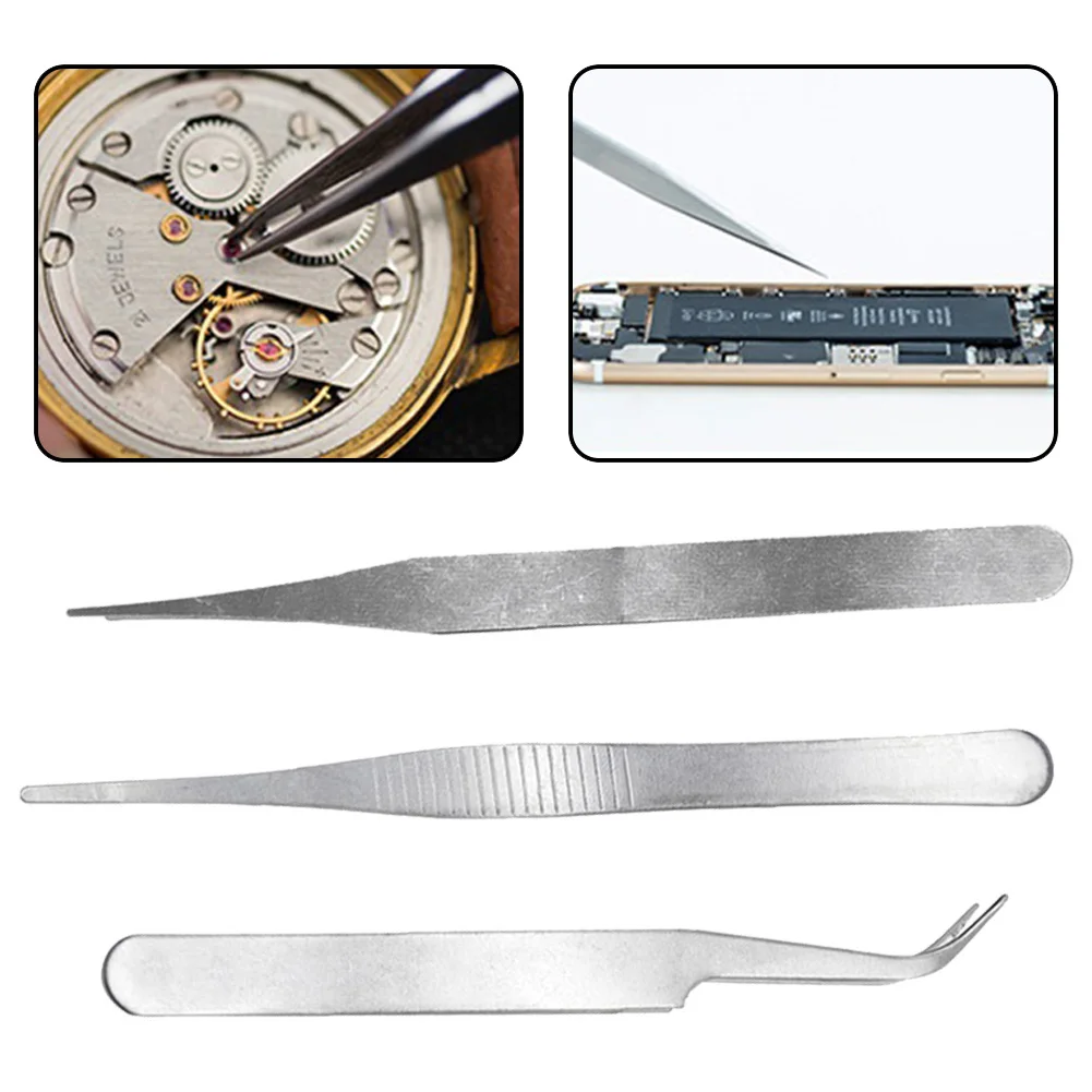 

Набор из 3 прецизионных пинцетов из нержавеющей стали для электронных компонентов, антистатические пинцеты для бусин, ювелирных изделий и швейных принадлежностей