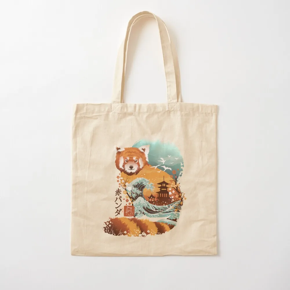 

Ukiyo e Red Panda Tote Bag custom tote bag shopping trolley bag custom canvas free delivery bags Canvas Tote