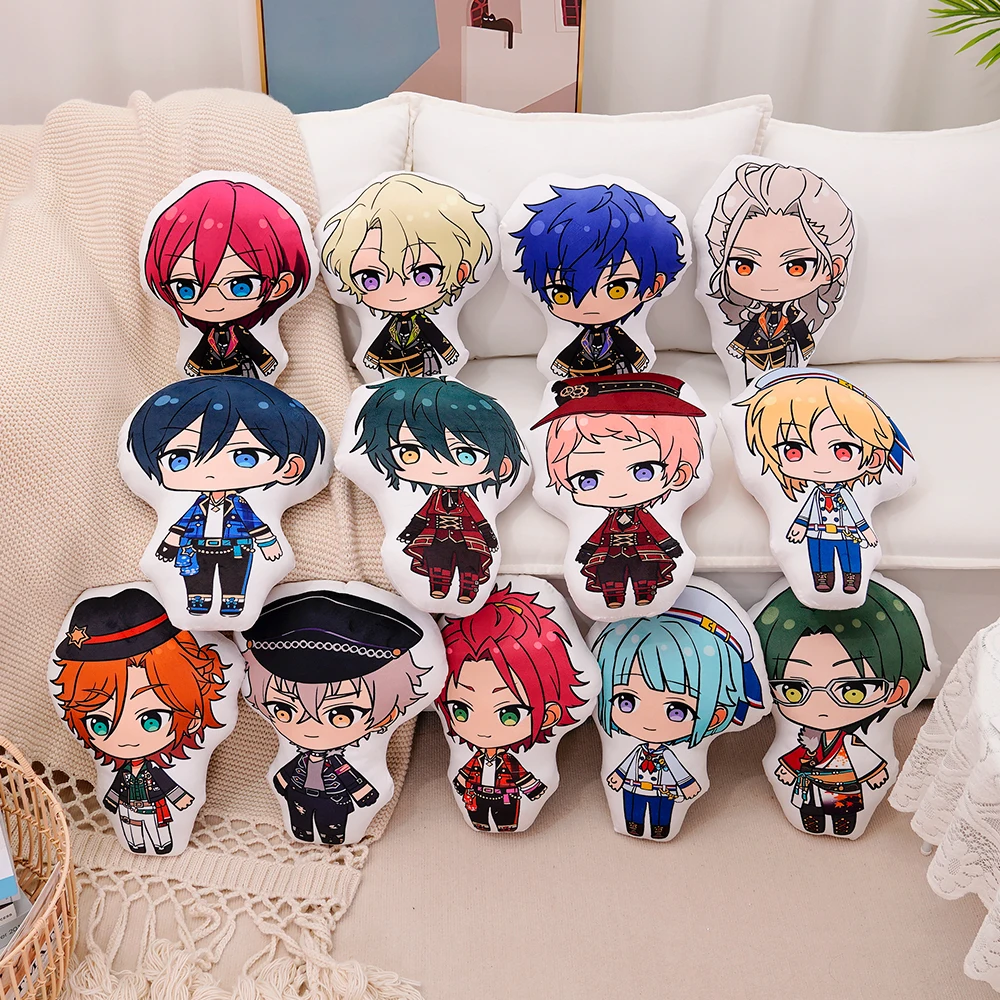 Ensemble Stars Sakuma Ritsu Mika Kagehira Omanjuu Plush Cushion Game Character Round Stuffed Pillow Soft Doll Collectible Gift