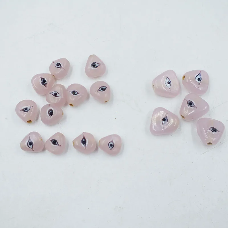 T-shaped. Italy. Pink colored glass. Eye 1.5MM hole DIY handmade bracelet