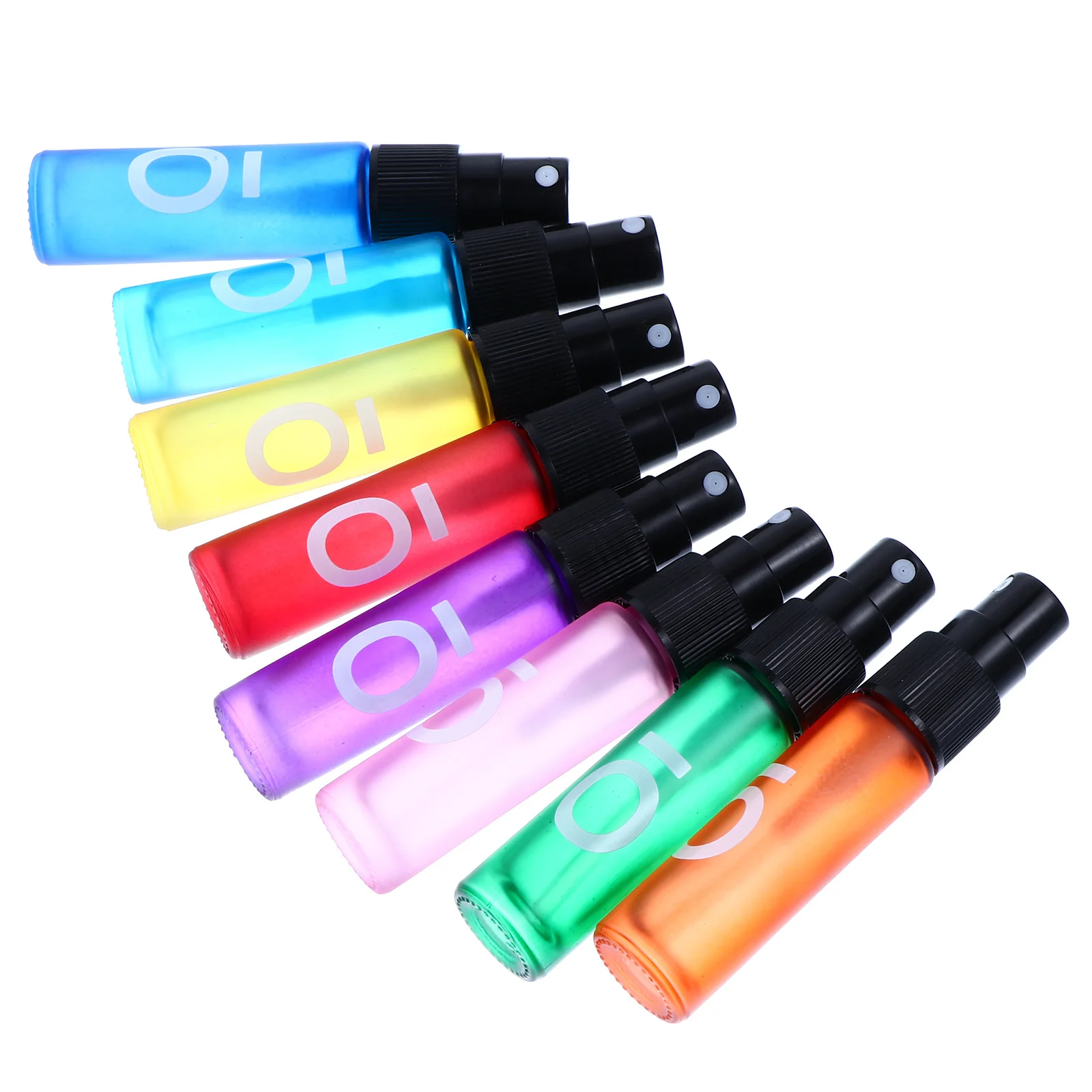 8 قطعة 10 مللي زجاجة زجاجية حاويات كروية دوارة محمولة للزيوت العطرية طقم سفر زجاجات كرة دوارة قابلة لإعادة الملء #5