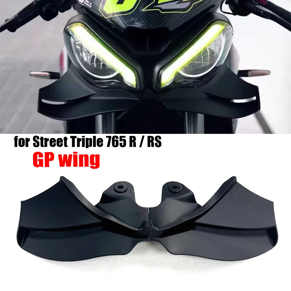 

For Street Triple 765 R RS 2020-2025 Motorcycle NEW GP wing front beak spoiler Front Lip Fixed Wing Downforce Deflector fairing