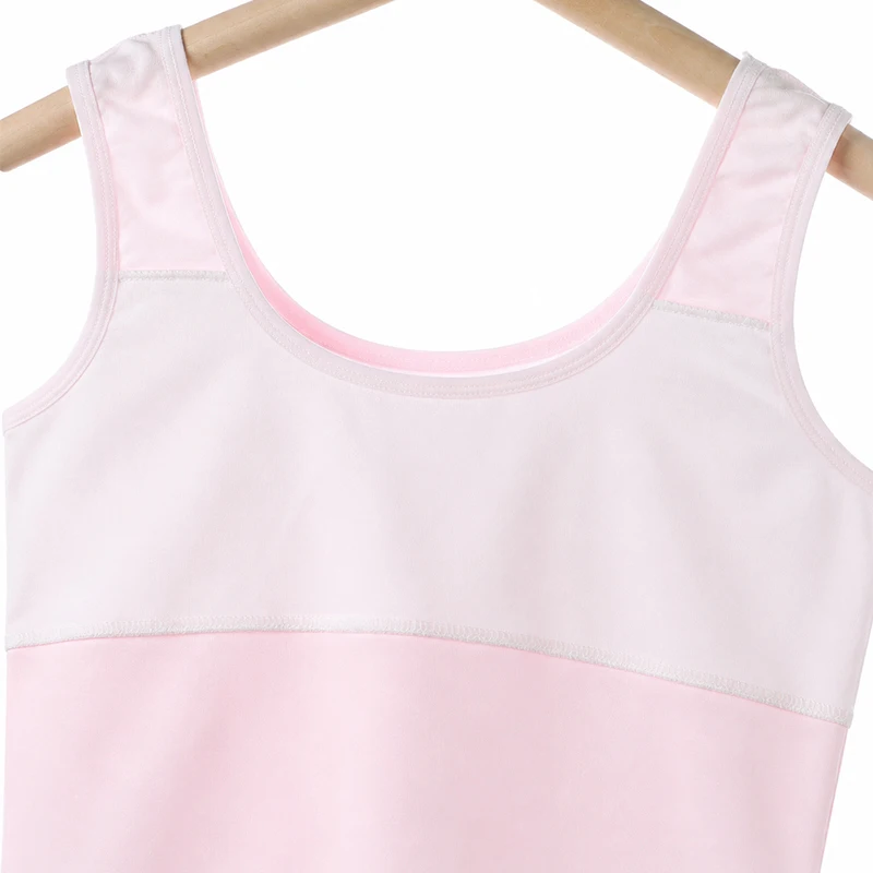 1pcs Cotton Kid Camisole Girls Tank Top Student Comfort Vest Children Soft Undershirt Protection Underwear With Thin Cotton Pads