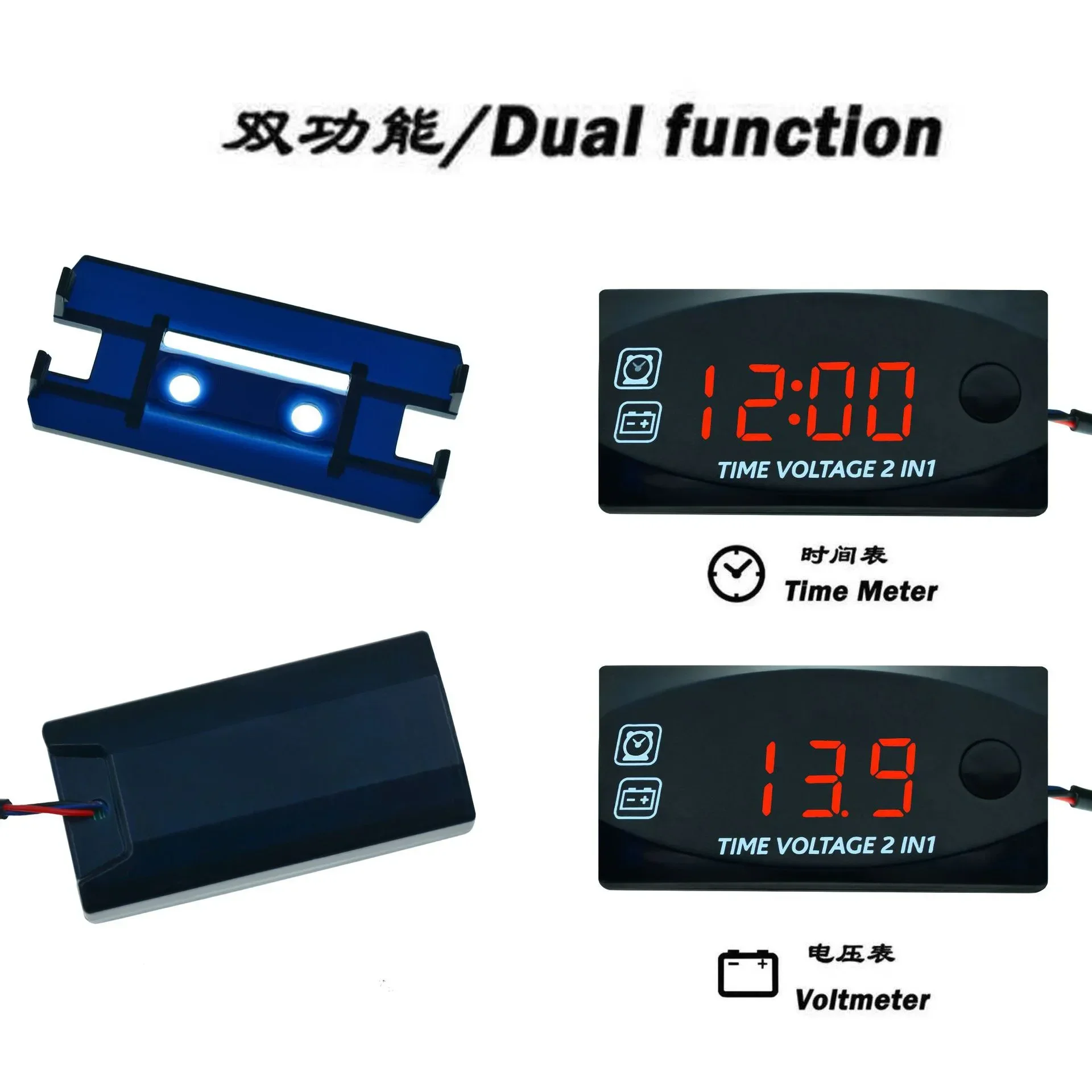 Gran oferta 2 en 1 horario modificado Yamha Ghost Fire Fuxi Jinli JOG vehículo eléctrico motocicleta voltímetro impermeable