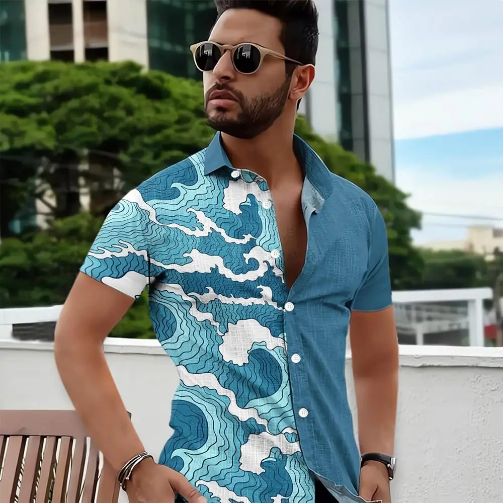 

Summer shirts for men, fashion relaxed shirts with shirts, re -birthday case, men's shirts