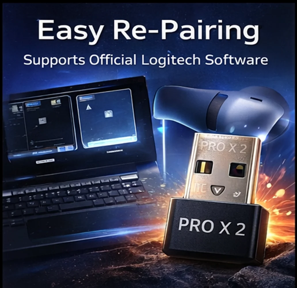 USB Receiver For Logitech G PRO X SUPERLIGHT 2 Mouse – 1K / 8K 8000Hz Hyper-Polling Rate Wireless Dongle