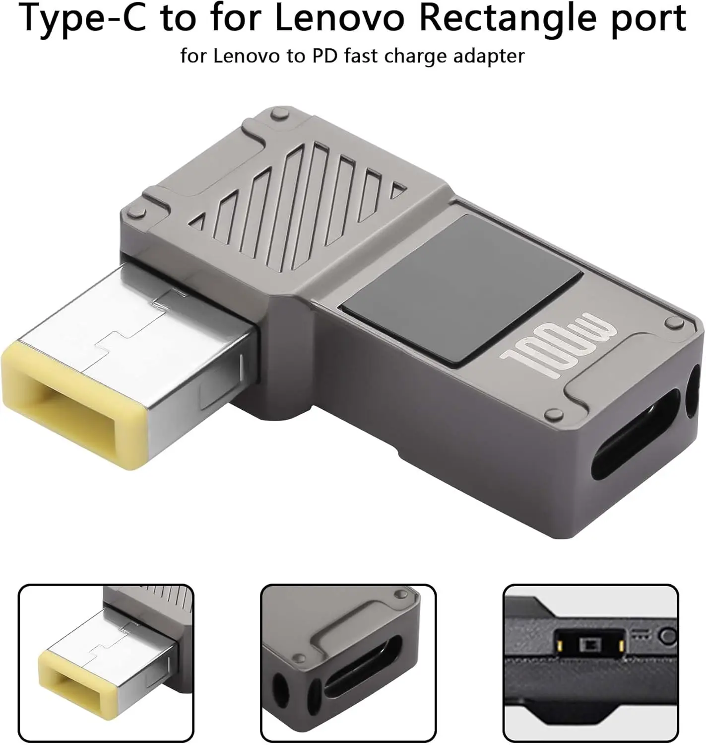 

USB C to Slim Tip Charging Converter Adapter 100W Laptop ThinkPad X1 T470s T470 T460s T450 T450s for Yoga Ideapad Legion