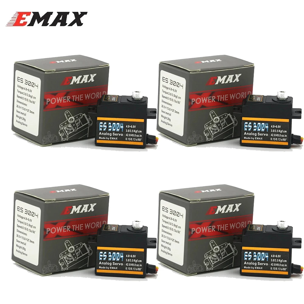 Serwo EMAX ES3004 17g 3.5KG Analogowe Serwo z Metalowymi Przekładniami do Samochodów RC, Samolotów Stałopłatowych, Helikopterów, Statków, Robotów, Dronów Wyścigowych