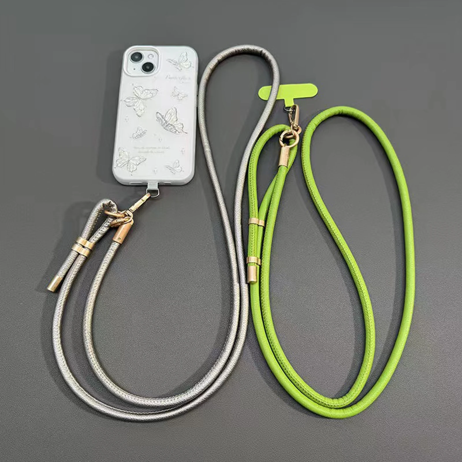 

New Leather Mobile Phone Universal Lanyard Adjustable Diagonal Long Rope Shoulder Strap Rope Fashion Anti-Loss Hanging Ornaments